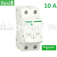 Автоматический выключатель 2Р 10А, C, 6кА, Schneider Electric RESI9 (R9F12210)